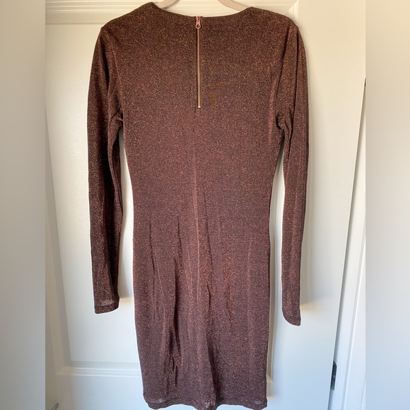 Ted Baker Lizzey Twist Copper Gold Dress | Size 6 | Mob Wife Style - Picture 5 of 8